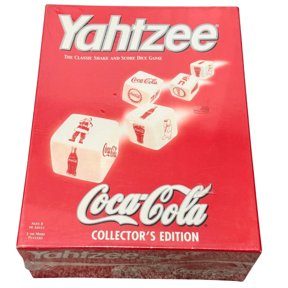 USAopoly Yahtzee Coca-Cola Collector's Edition Dice Game Santa Polar Bear Red